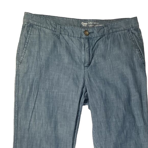 Gap Girlfriend Style Chambray Light Blue Chino Pant Women's Size 8/29 - Picture 10 of 11